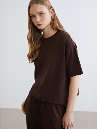 XSIDE Soft Touch Oversize Women's T-shirt - S6BN72Z8-ZMR | LC Waikiki