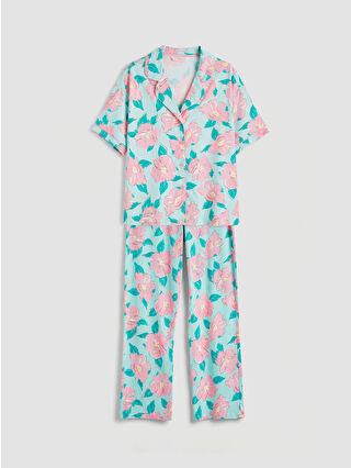 Açık Suyeşili Baskılı