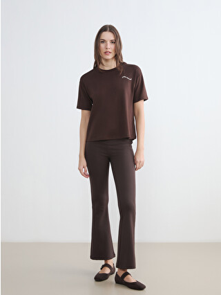 ◆美品◆モラビト◆チェックポンチョ◆アームカバー付き◆ブラウン◆ウール系◆フリー LCW Comfort Crew Neck Soft Touch Women's T-shirt - S6CD90Z8-HMK
