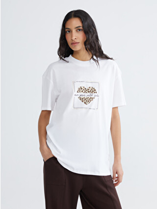 LCW Modest High Neck Printed Women's Tee - S6CL17Z8-Q6K | LC Waikiki