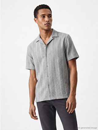 LCW Vision Regular Fit Short Sleeve Striped Men's Shirt - S6DH55Z8