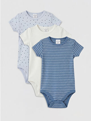 Açık Mavi Baskılı