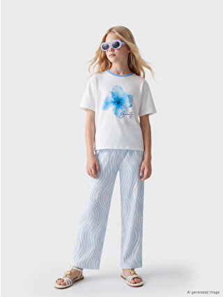 Light Blue Printed