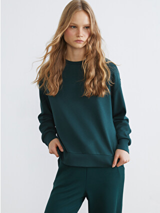 XSIDE Oversize Soft Touch Kadın Sweatshirt - S6ES09Z8-8WA | LC Waikiki