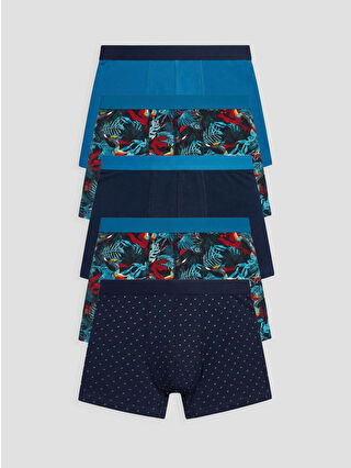 Koyu Turkuaz Baskılı