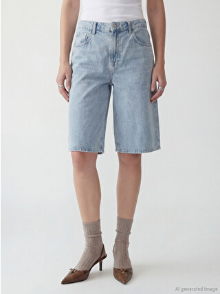 LCWAIKIKI Classic Bermuda Fit Kadın Jean Şort - S6FH62Z8-311 | LC