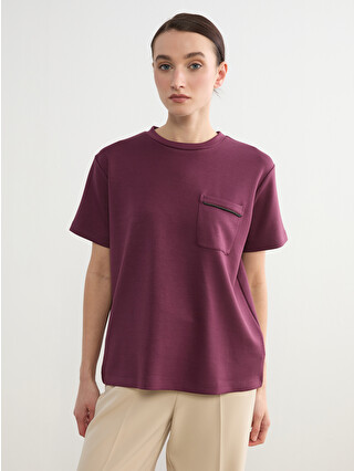 LCW Modest Woman PLUM T-Shirt - S6FK26Z8-HNV - LC Waikiki