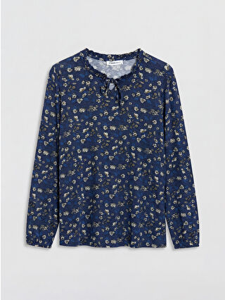 Açık Lacivert Baskılı