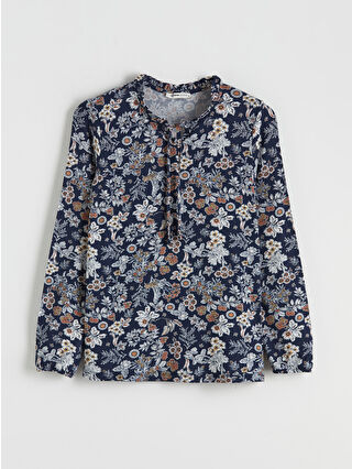 Koyu Lacivert Baskılı