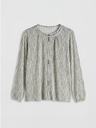 Açık Gri Baskılı