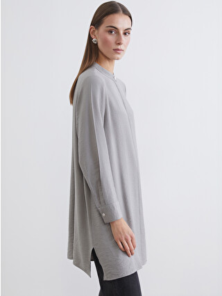 LCW Grace Grandad Collar Textured Women's Shirt Tunic - S6FR79Z8