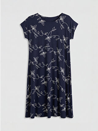 Koyu Lacivert Baskılı