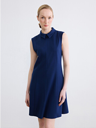 LCW EVERYDAY Collared Neck Mini Dress - S6G204Z8-Z1S | LC Waikiki