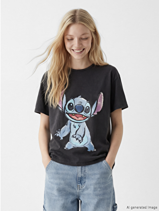 XSIDE Bisiklet Yaka Stitch Kadın Tişört - S6G755Z8-VDL | LC Waikiki