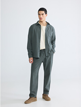 XSIDE Loose Fit Men's Linen Look Men's Trousers - S6G849Z8-8U5