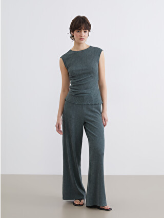 XSIDE Elastic Waist Textured Women's Trousers - S6G982Z8-ZSY | LC