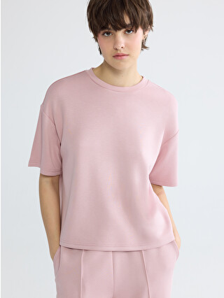 XSIDE Crew Neck Soft Touch Women's T-shirt - S6G987Z8-Z1C | LC Waikiki