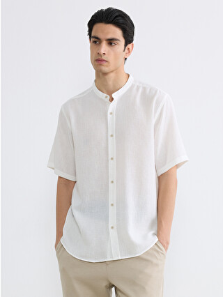LCW Vision Regular Fit Grandad Collar Men's Basic Shirt - S6GE11Z8