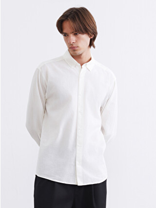 LCW Vision Regular Fit Linen Blend Men's Basic Shirt - S6GK28Z8