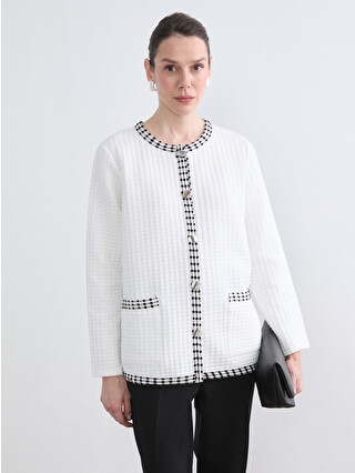 LCW Grace Crew Neck Textured Women's Cardigan - S6GK36Z8-FFB | LC