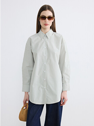 LCW Modest Striped Women's Shirt Tunic - S6GP99Z8-LGE | LC Waikiki