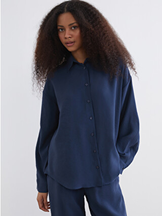 XSIDE Oversize Modal Blend Women's Shirt - S6H700Z8-14T | LC Waikiki