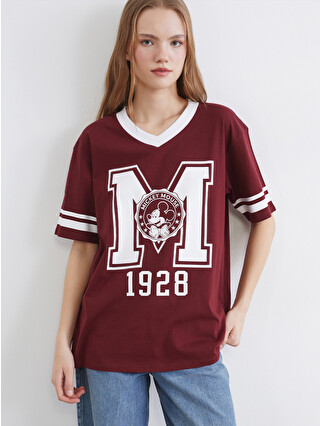 XSIDE Woman Bordeaux T-shirt - S6H847Z8-ZHP | LC Waikiki