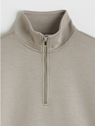 LCWAIKIKI Classic Dik Yaka Soft Touch Kadın Sweatshirt - S6HF78Z8