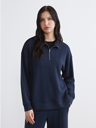 Wチャージ LCW Comfort Dik Yaka Soft Touch Kadın Sweatshirt - S6HY93Z8-HRZ