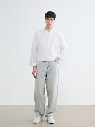 XSIDE Regular Fit Grandad Collar Poplin Men's Basic Shirt