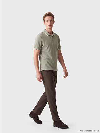 SOUTHBLUE Linen-Look Standard Fit Pleated Men's Trousers