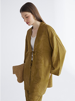 LC WAIKIKI V-neck Patterned Oversize Women's Kimono - S6IH50Z8-HBT
