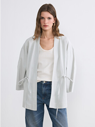 LCW EVERYDAY Shawl Collar Linen Blend Women's Kimono - S6IH99Z8