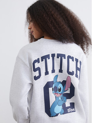 XSIDE Stitch Baskılı Oversize Kadın Kalın Sweatshirt - S6IS79Z8
