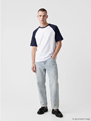 XSIDE Crew Neck Jersey Raglan Sleeve Men's T-Shirt - S6JJ26Z8-ZUL