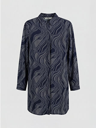 Koyu Lacivert Baskılı