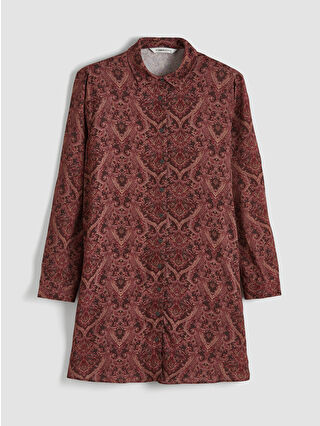 Koyu Bordo Baskılı