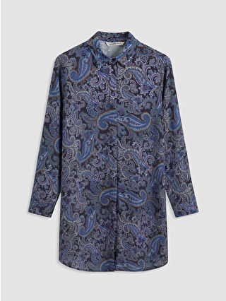 Canlı Lacivert Baskılı