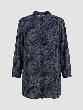 Koyu Lacivert Baskılı