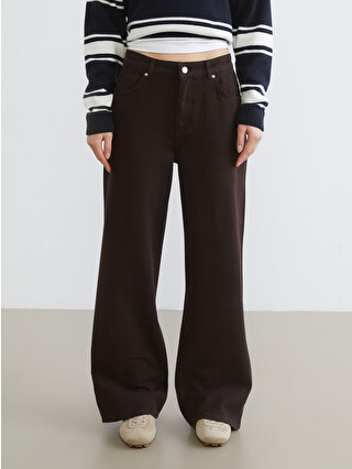 XSIDE Kahverengi Wideleg Kadın Jean Pantolon - S6K215Z8-94W | LCW
