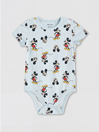 Açık Mavi Baskılı