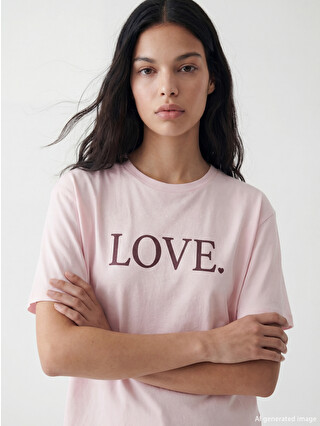 XSIDE Crew Neck Soft Touch Printed Women's T-shirt - S6K981Z8-QNT