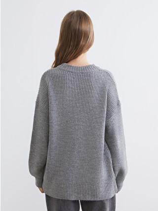 XSIDE Women's Oversized Knit Sweater With A Crew Neck - S6KF46Z8
