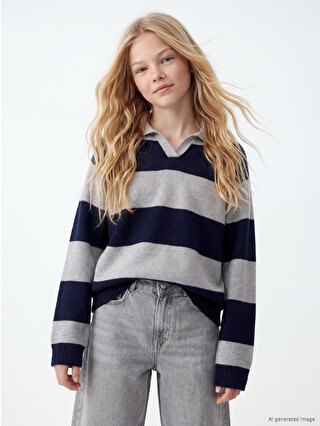 Dark Navy Striped
