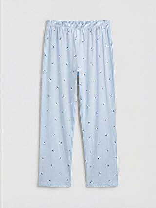 Açık Mavi Baskılı