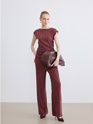 LCWAIKIKI Basic Elastic Waist Textured Women's Trousers - S6KQ55Z8