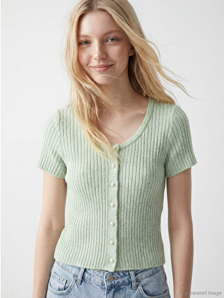 XSIDE U Neck Women's Knitwear Cardigan - S6KS04Z8-DV5 - LC Waikiki