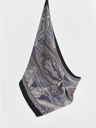 Açık Mavi Baskılı