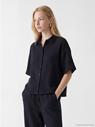 XSIDE Oversize Women's Muslin Shirt - S6L488Z8-CRP | LC Waikiki