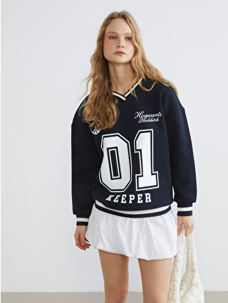 XSIDE Harry Potter Baskılı Kadın Kalın Sweatshirt - S6L761Z8-ZEL